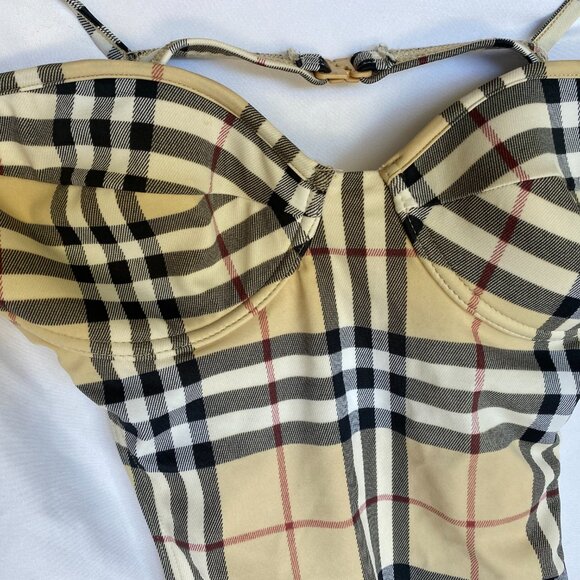 BURBBERRY ONE PIECE CHECK PLAID SWIM SUIT - Picture 8 of 10
